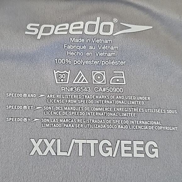 Speedo Men's Gray Rash Guard Swim Shirt - Size XXL - UV Protection - NWT - Picture 5 of 7